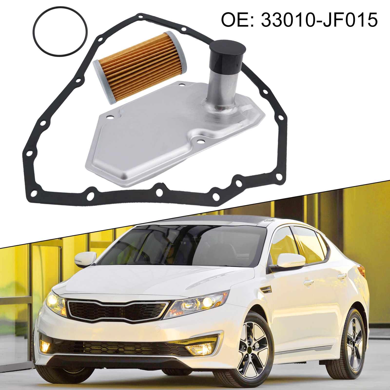 Conjunto de Filtro de Óleo de Transmissão JF015E com Junta do Cárter em Metal e Borracha para Altima 2013-2019, Maxima 2016-2019, Murano 2015-2019