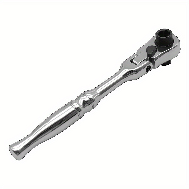 Chave de Soquete com Catraca e Cabo de 1/4 Polegada, Cabeça Flexível de 72 Dentes, Cabeça Plana Curta/Redonda, Ferramenta de Chave de Caixa com Catraca de Grau Industrial para Uso Suave