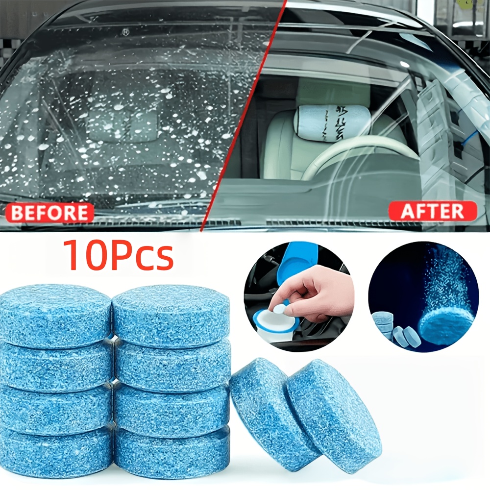 10 unidades/60 unidades/80 unidades de Agentes de Limpeza para Vidros de Carros, Água Concentrada, Água da Chuva, Comprimidos Efervescentes Sólidos, Limpador Desengordurante para Todas as Estações