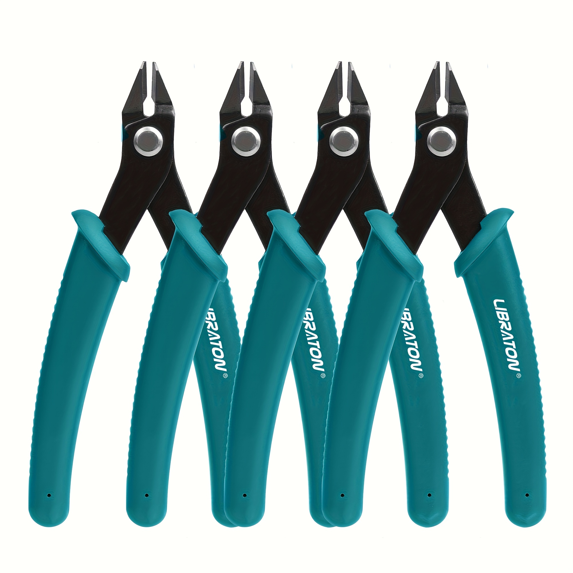 Conjunto de Alicate de Corte Liso de Precisão LIBRATON (Pack de 1/2/4), Alicate Micro de 5 polegadas com Micro Punho Macio Feito de Aço Resistente à Ferrugem, Adequado para Eletrónica, Joalharia, Abraçadeiras e Kits de Modelismo