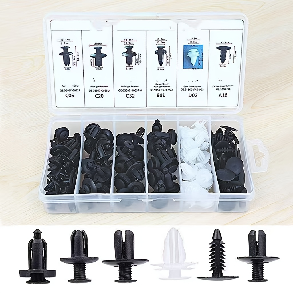 Conjunto de 120 Clips de Fixação Automóvel para Segurança de Guarda-lamas de Portas, Rebites e Acessórios de Para-choques