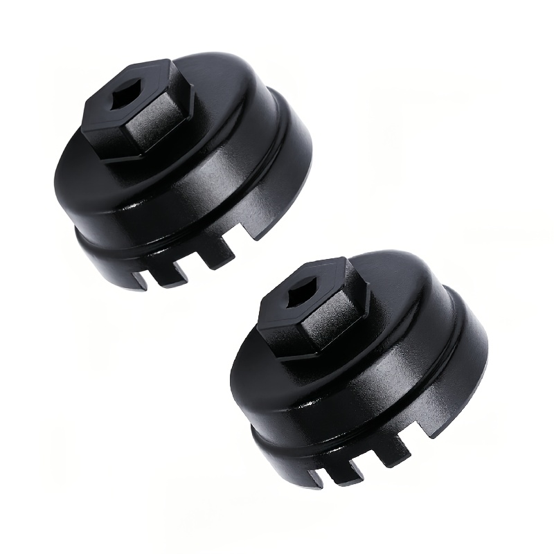 Conjunto de 2 Chaves de Filtro de Óleo de 64 mm para Toyota, LEXUS e SCION, Ferramenta de Remoção de Alumínio Reforçada com 6 Ranhuras e 14 Flautas, Design de Engate Seguro para Motores de 2.5L-5.7L Camry RAV4 Tundra Highlander | Design Sem Entalhes, Engate Seguro