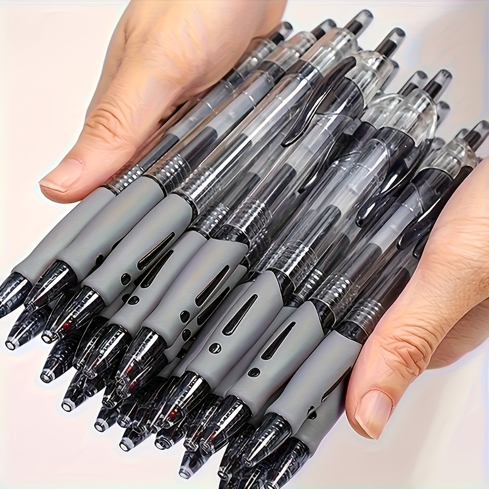 Conjunto de 6 Canetas de Gel de Alta Capacidade, 1 Caneta + 5 Recargas, Ponta Fina de 0,5mm, Tinta Preta, Caneta Esferográfica, Pega Confortável, Secagem Rápida, Escrita Suave, Ideal para Anotações e Escrita, Material de Escritório e Escolar Perfeito, Ótima Escolha para Presentes de Aniversário
