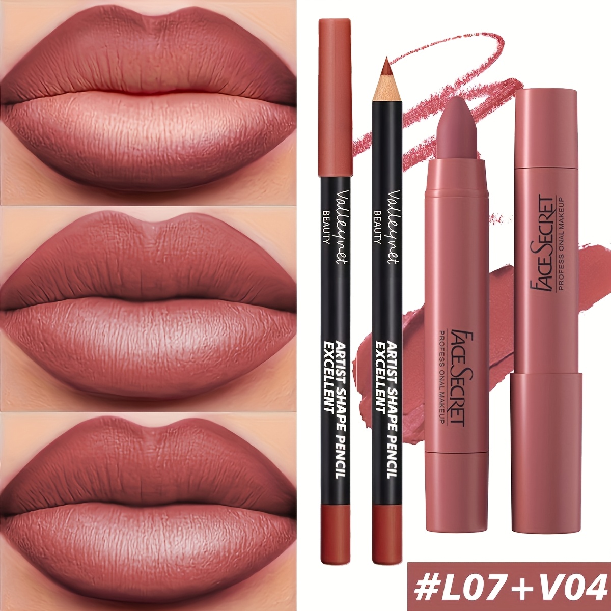2pcs Batom Matte Veludo - Fórmula à Prova D'água de Longa Duração Não Pegajosa, Gloss Labial Matte de Alta Saturação com Tons de Berry Profundo, Marrom & Rosa (para Todos os Tipos de Pele) - Maquiagem do Dia a Dia, Festas, Academia - Adequado para Todos os Tipos de Pele