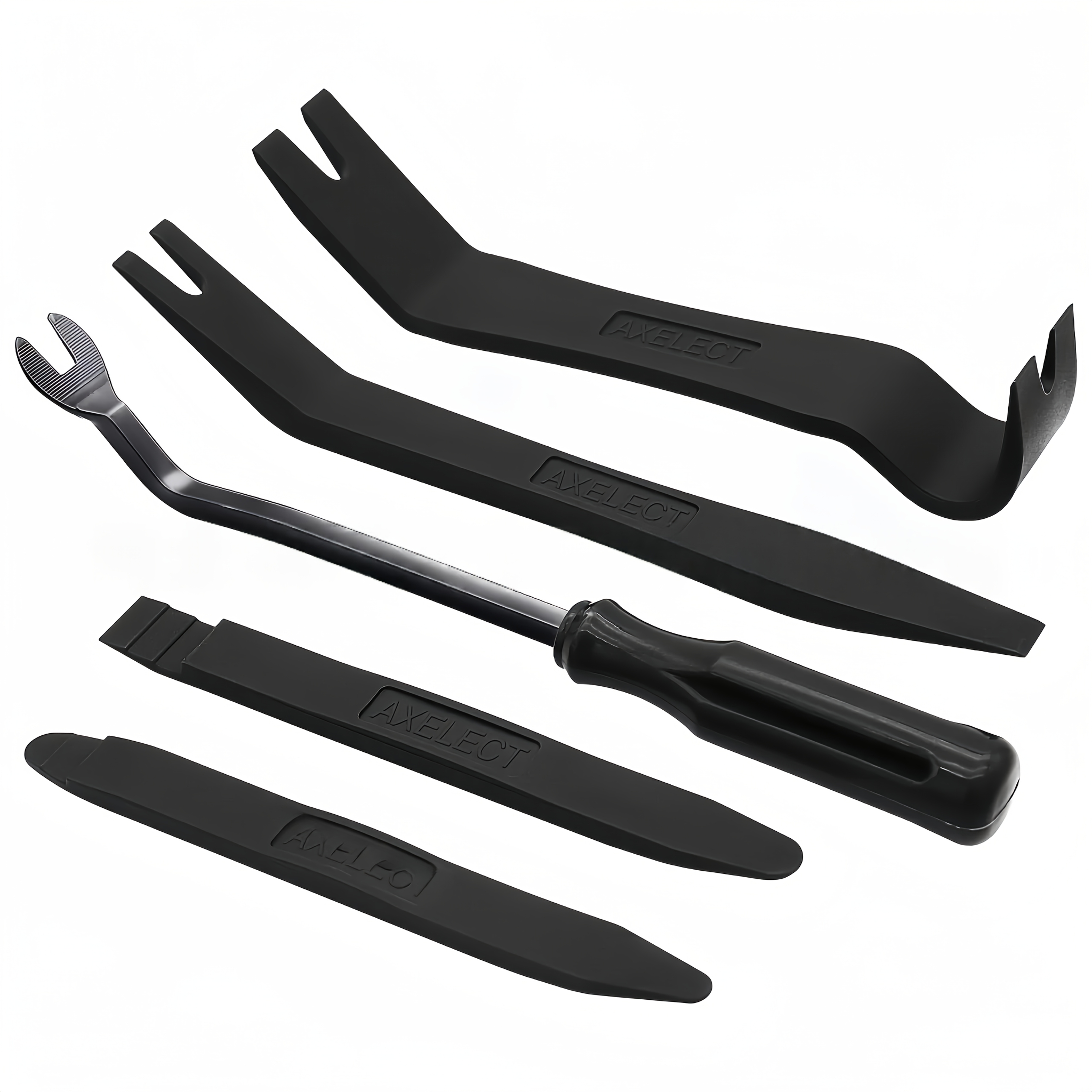 Kit profissional de ferramentas para desmontagem de interiores automotivos - 5 pçs, com alavanca de plástico sem riscos, para painéis de porta, console central e parafusos, sem bateria, material ABS