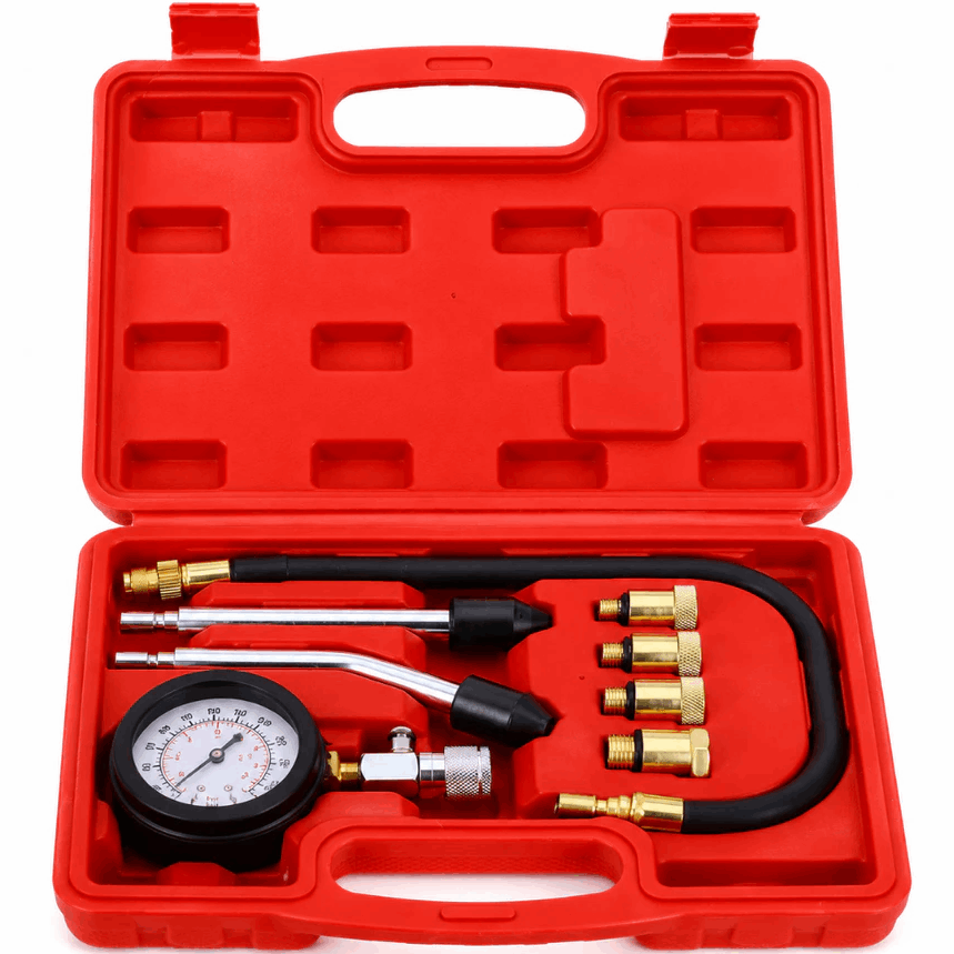 Medidor Compressão De Motor Teste De Cilindros 4 Adaptadores