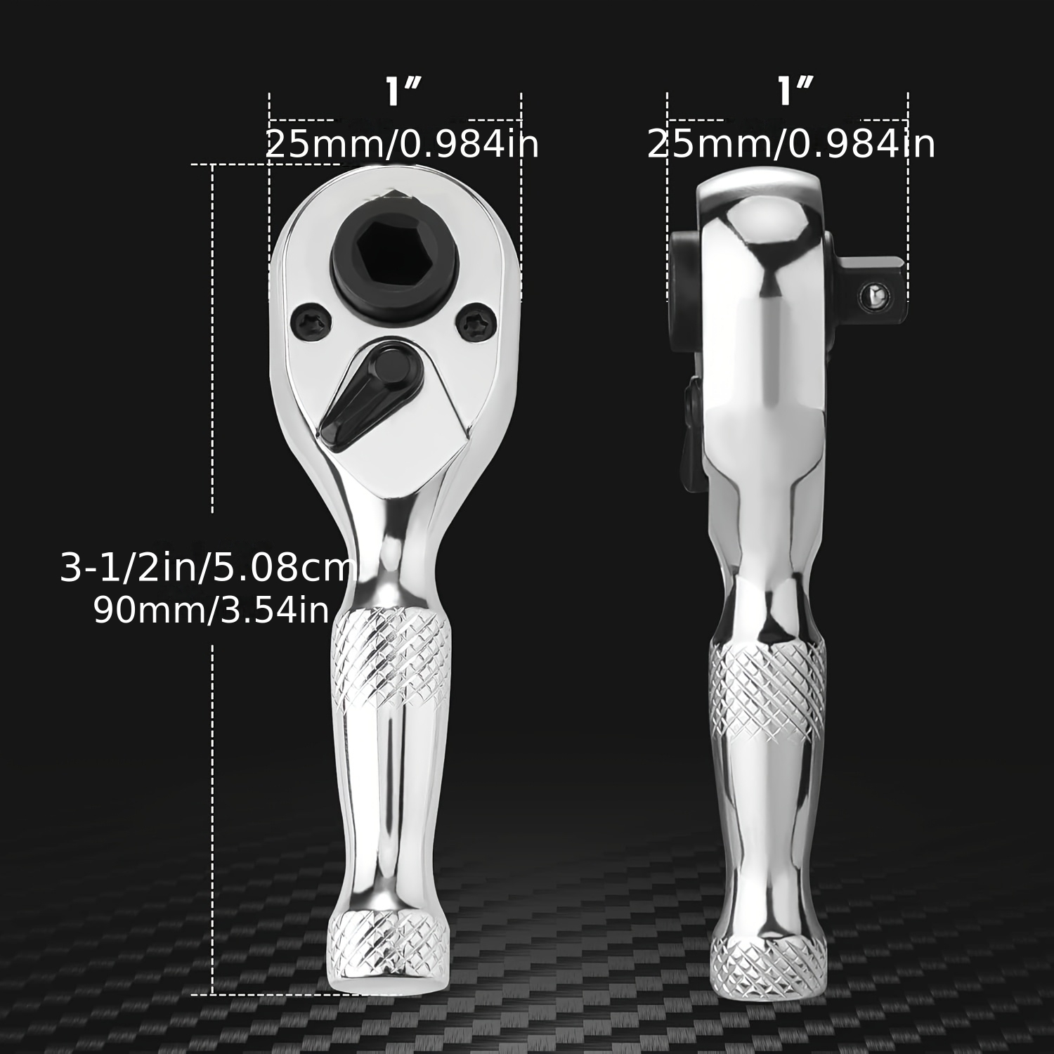 Conjunto de Chaves de Roquete de Cabo Curto de 1/4 de Polegada, Material em Aço Cromo Molibdénio 90 Dentes Reversível com Cabo de Acionamento de 1/4 de Polegada com Porta-Bits Magnético e Adaptador de 1/4 de Polegada para 3/8 de Polegada, Chave de Soquete Compacta, Adequada para Espaços Estreitos, Manutenção Automóvel