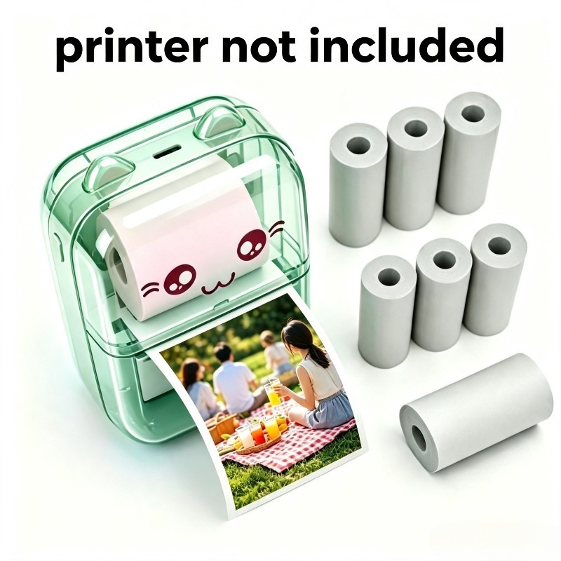 Mini Impressora Etiquetas/Autocolantes de Papel Térmico – Papel Térmico Autoadesivo Colorido – Impressão Sem Tinta – Adequado para Fotos e Imagens