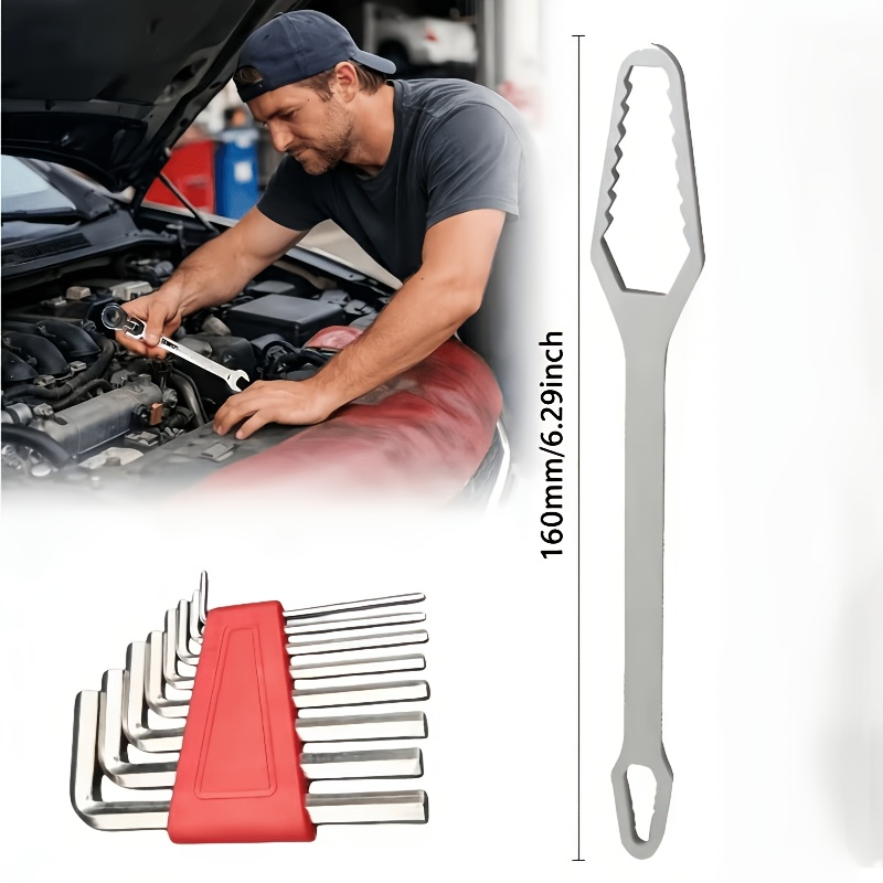 Conjunto de 10 Chaves Hexagonais Premium, Kit de Ferramentas de Reparação, Chave de Porcas Universal Multifuncional e Chave de Fendas Combinada com Cabo Antideslizante, Ferramenta Manual Universal Portátil para Todas as Estações, Adequado para Bicicletas, Motociclos, Carros, Móveis