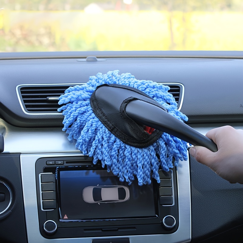 Esfregão de Chenille para Carro, Ferramenta de Limpeza de Carro com Cerdas Macias, Seguro para Pintura, Antiestático, Não Solta Pelos, Escova de Limpeza de Microfibra para Carro, Ferramenta de Remoção de Poeira para Painel do Carro, Saídas de Ar e Frestas, Esfregão de Uso  para Casa e Carro