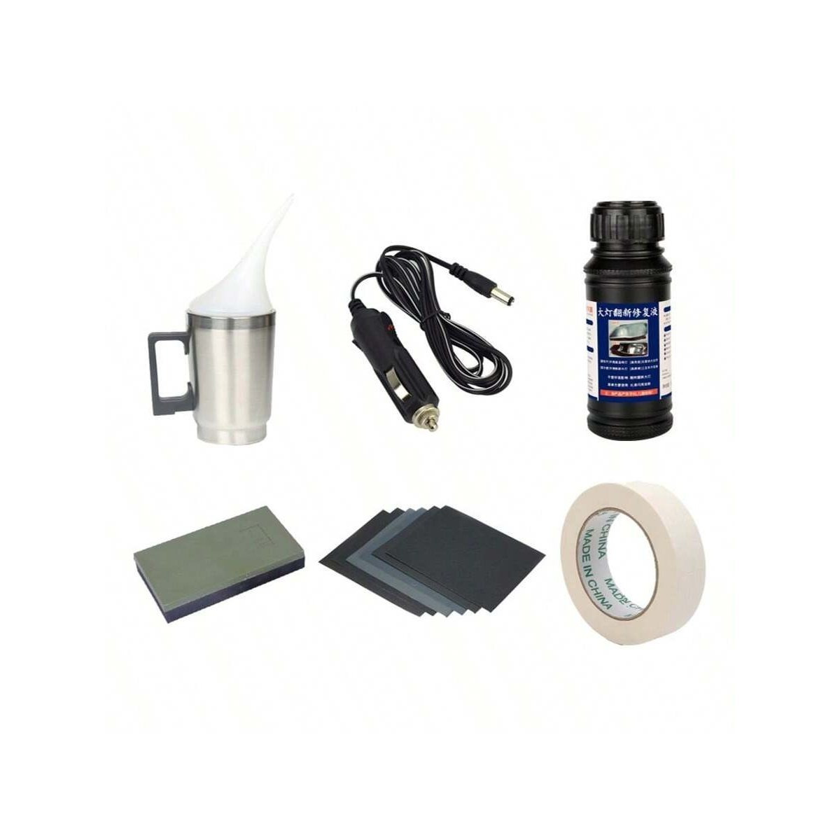 Kit universal de restauração de faróis a vapor, ferramenta de renovação de faróis a vapor com copo atomizador, adequado para faróis, restauração de faróis a vapor
