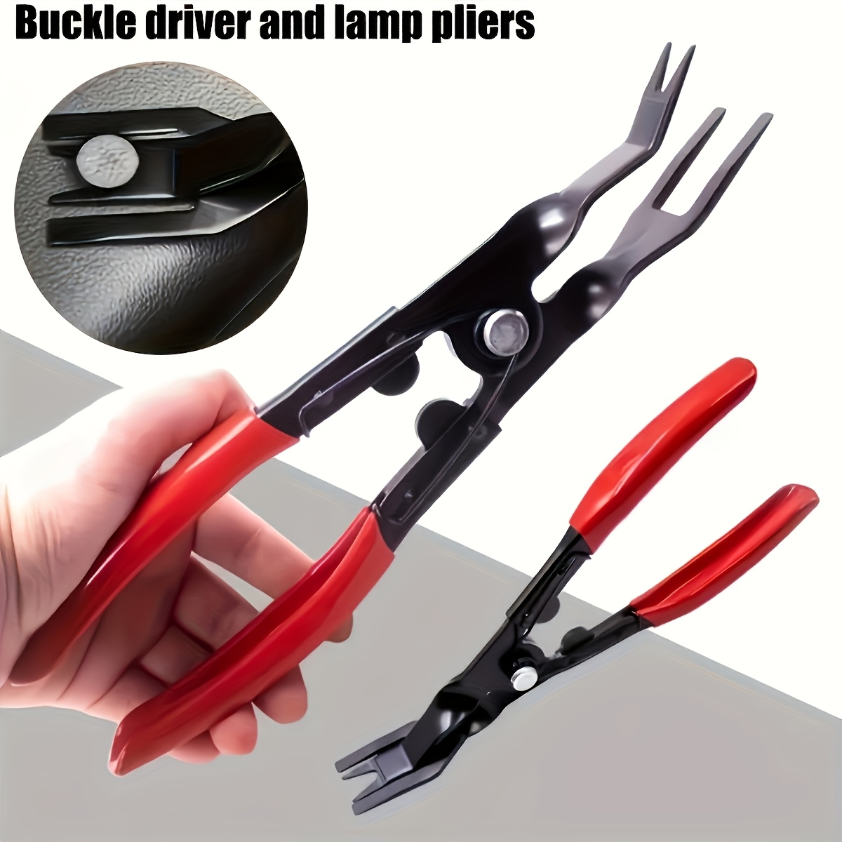 Conjunto de 2 peças: Removedor Automático de Pressão e de Fixadores + Chave de Fenda de Precisão, Ferramenta de Remoção de Clipes de Acabamento Automotivo, Ferramenta de Remoção de Painel de Porta, Removedor de Fixadores Automotivo, Ferramenta de Alavanca para Remoção de Rebites de Fixadores de