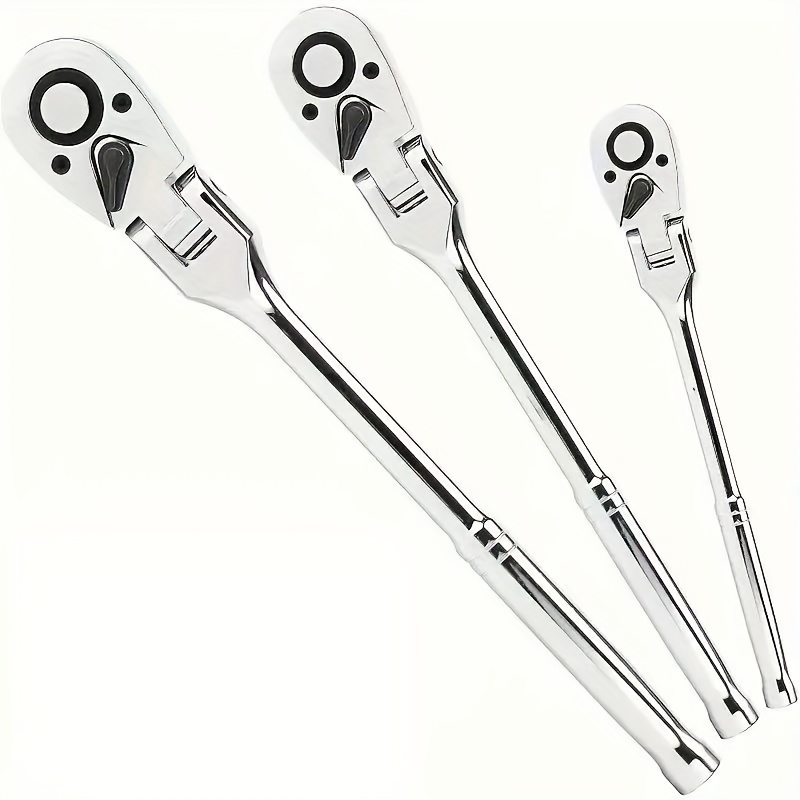 1 Chave de Roquete de Cabeça Macia, Chave de Roquete Rotativa de 72 Dentes, Encaixe de 1/4 de Polegada, 3/8 de Polegada, Encaixe de 1/2 Polegada, 72 Dentes, Ajustável a 180°, Libertação Rápida, Cabo de Roquete Flexível