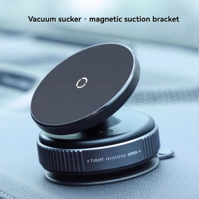 Suporte Magnético de Ventosa a Vácuo para Carro, 1 Peça, Suporte de Ventosa para Celular de Carro, Design de Ventosa Dupla Face, Rotação Livre de 360 Graus, Feito de Material ABS, Ajustável em Vários Ângulos, Não Requer Adesivo, Adequado para Todos os Tamanhos de Smartphone | Suporte Automotivo para