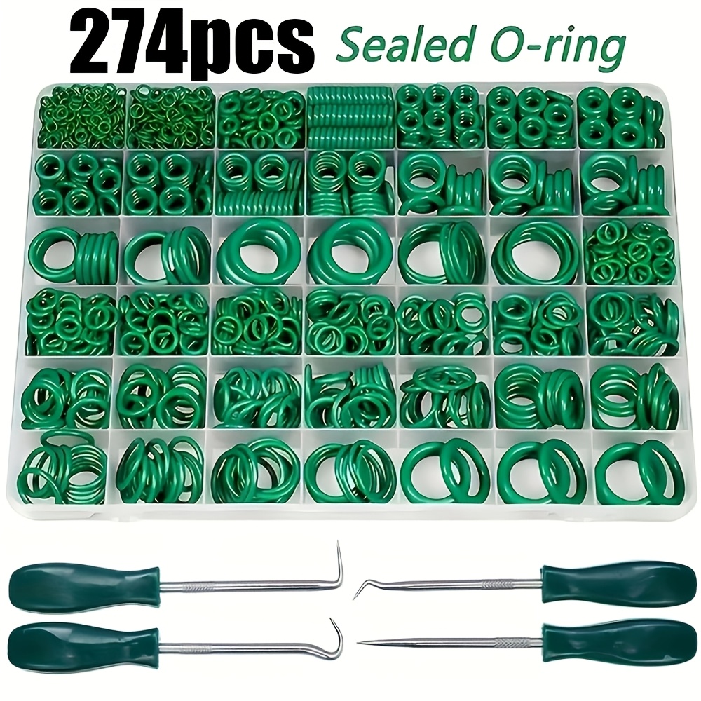 274 Juntas Tóricas com Chave de Fenda Automática para Retentores de Óleo, com Design Circular, Dureza 70A e Feitas de Elastômero Sintético. Ideal para Ar Condicionado Automotivo, Compressores e Vedação Profissional de Tubos, Esta Ferramenta de Reparo Durável é a Escolha Perfeita
