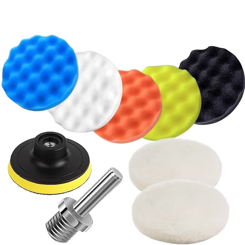 Conjunto de Borrachas de Polimento para Carros - Adequado para Berbequins Domésticos e Máquinas de Polimento Automáticas, Borrachas de Polimento Aveludadas, Polidora de Carros, Acessórios de Berbequim de Polimento com Adaptador de Berbequim M10, para Limpeza, Enceramento e Remoção de Pó
