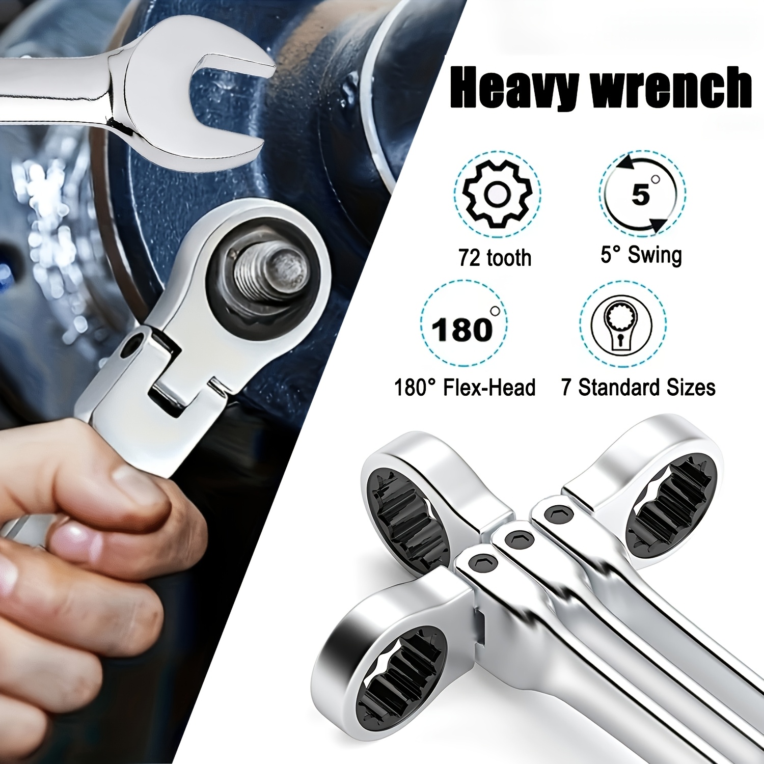 Conjunto de 10 Chaves, Incluindo 1 Chave de Catraca de Cabeça Ajustável de Dupla Finalidade + 1 Chave Multifuncional + 8 Chaves Allen, Adequado para Reparos Automotivos, de Bicicleta, de Motocicleta e de Veleiro, Ferramentas de Bricolagem, Compatibilidade de Nível Profissional