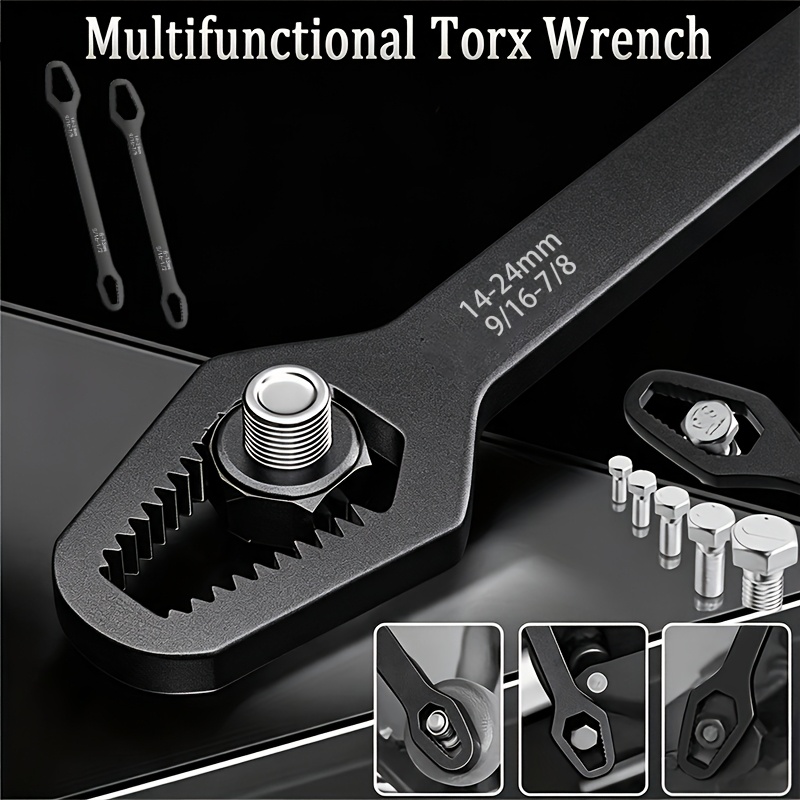 1/2pçs Chave de Anel Multifuncional Autotravante de Dupla Cabeça Ajustável, Calibre 8-24/3-17mm, Ferramenta de Manutenção Manual Durável e Portátil para Manutenção Automotiva e Projetos de Bricolagem Domésticos