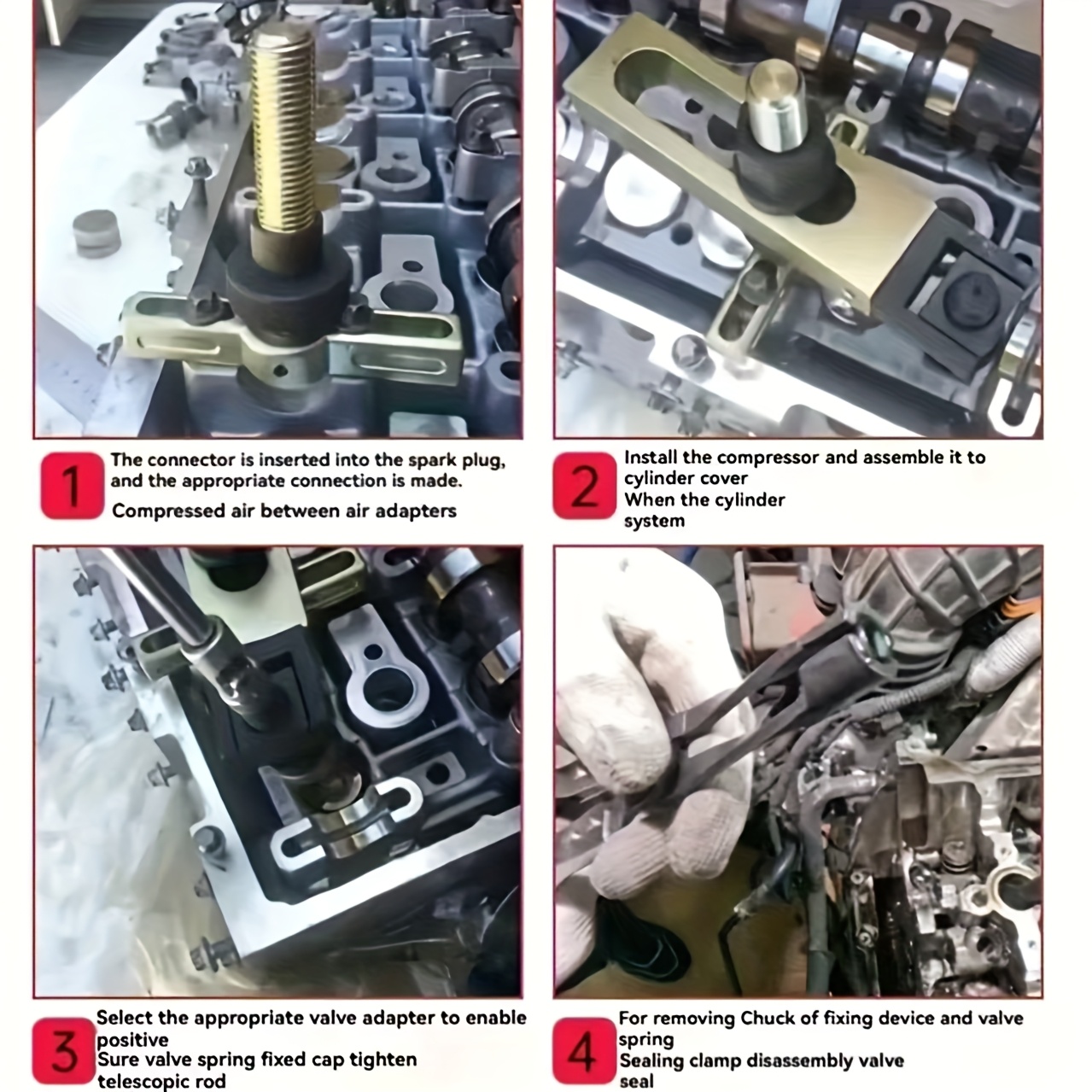 Conjunto Completo de 28 Peças para Carro, Ferramenta de Vedante de Óleo para Válvulas de Cabeça de Cilindro, Sem Desmontagem, Motor V, Vedante de Óleo Especial para Corpo de Cilindro, Sem Desmontagem, Ferramenta de Vedante de Óleo para Válvulas de Cabeça de Cilindro, Removedor de Vedantes de Óleo, Ferramenta para Cabeça de Cilindro