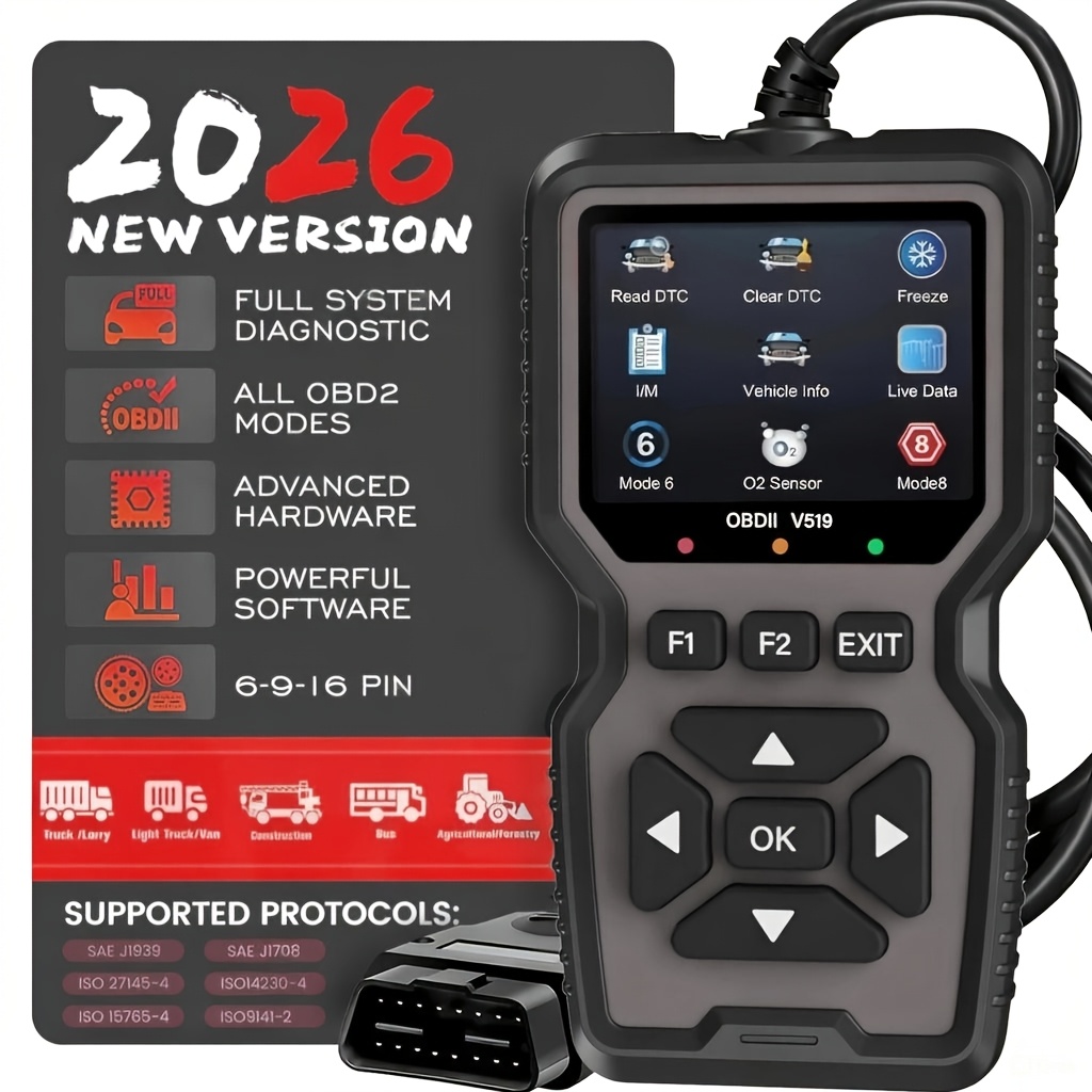 Ferramenta de Diagnóstico OBD2 Profissional, Alimentada por USB, Detector de Falhas do Motor, Leitor de Códigos, Testador de Bateria, Preparação I/M, Apagador de Códigos, Suporta 10 Idiomas, Adequado para Todos os Carros com Protocolo OBD II Desde 1996, Bateria Não Incluída Vendida por 5 unidades: IEC