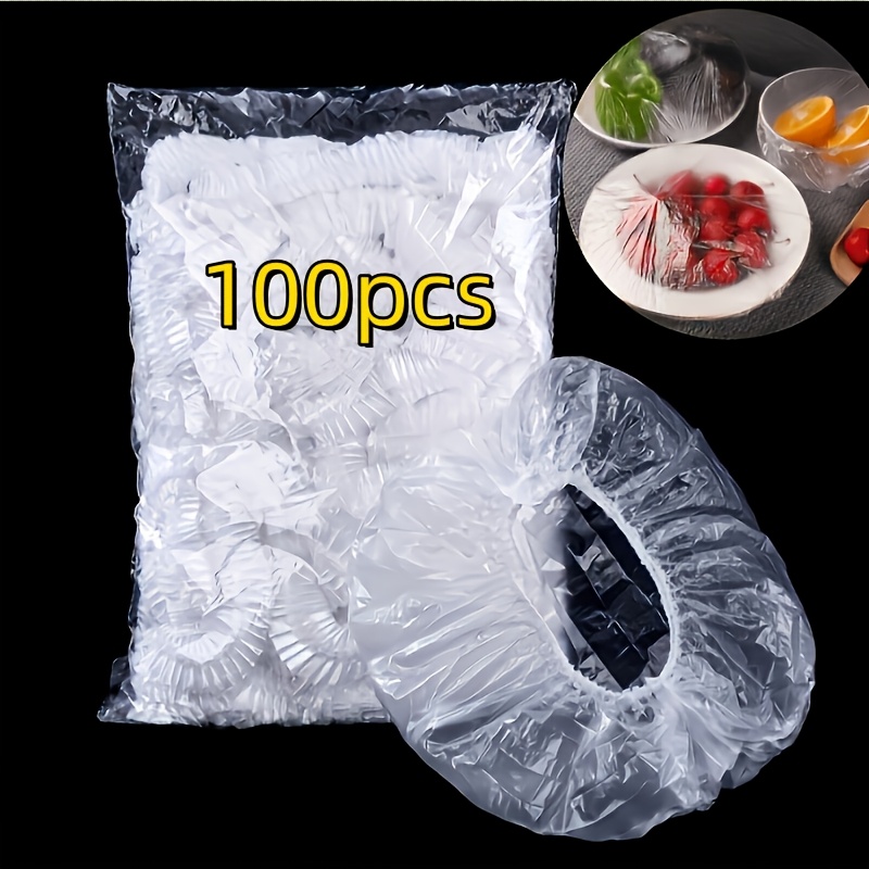 100 Sacos de Película Aderente Descartáveis para Cobrir Alimentos, Preservação de Frutas, Embalagens de Plástico, Acessórios de Cozinha, Vida Colorida
