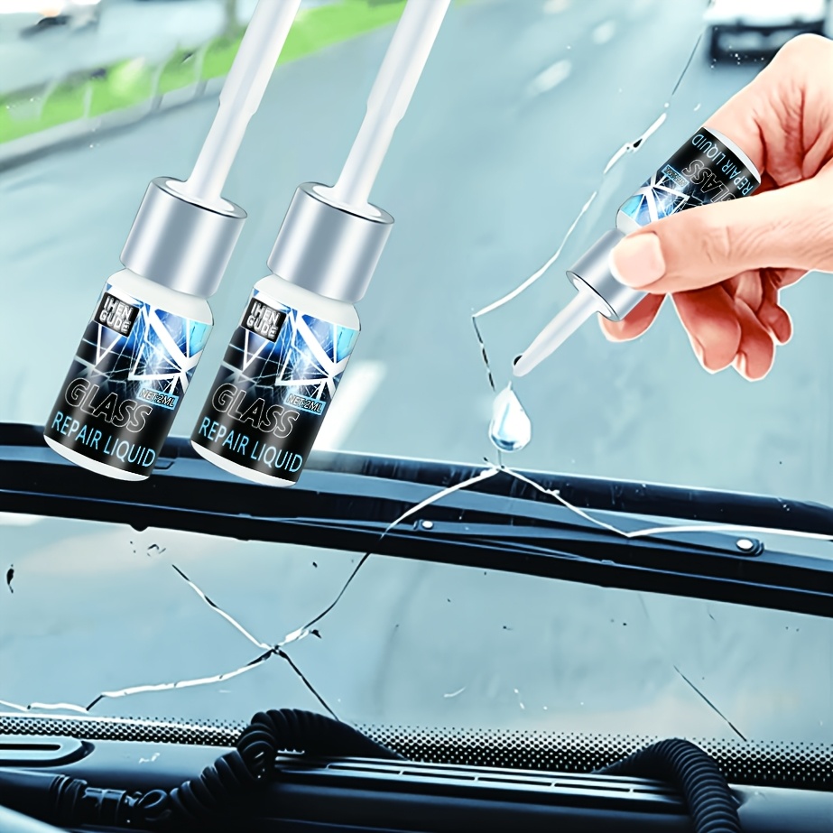 Kit de Ferramentas Durável ABS de Reparação de Rachaduras em Vidros de Carros Profissional, Nano Preenchimento de Secagem Rápida, Resolve Eficazmente Rachaduras no Para-brisas, Solução de Reparação Conveniente para Visibilidade Clara