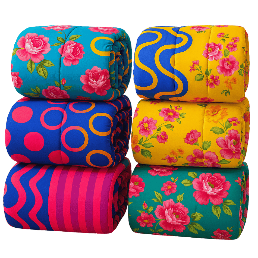 Edredom para Cama de Casal 2,20m x 2,00m (Padrões Florais e Geométricos Variados)