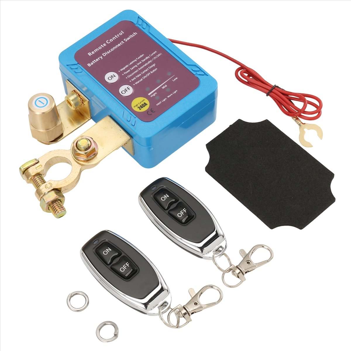 Interruptor de Desconexão Remota da Bateria 12V 240A, Interruptor de Desligamento Automático para Carro, Caminhão, Barco, Controle Remoto