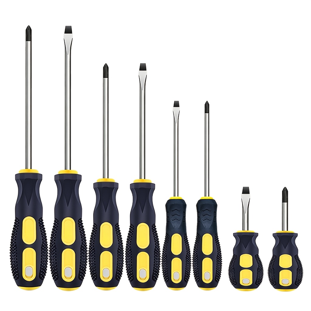 Conjunto de Chaves de Fenda de Cabo Longo, Chaves de Fenda de Ponta Chata e Torx para Serviço Pesado com Ímã Forte, Ferramentas Manuais com Cabo Antiderrapante. Ideal para Manutenção e Reparos Domésticos de Bricolagem.