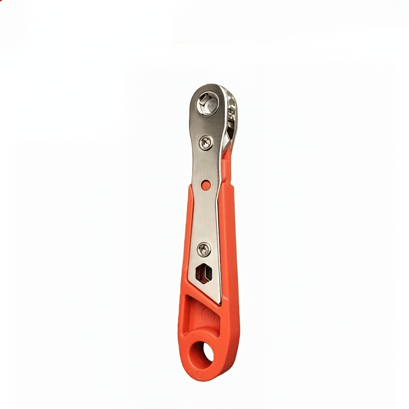Chave de Fendas de Catraca Estreita Vermelha com Punho de Catraca Reversível e Chave Deslocada, Curvatura em Ângulo Reto, Pontas Phillips/Ranhurada/Cabeça Redonda, Punho Antideslizante, Construção em Metal e Plástico, Operação Manual Sem Necessidade de Montagem