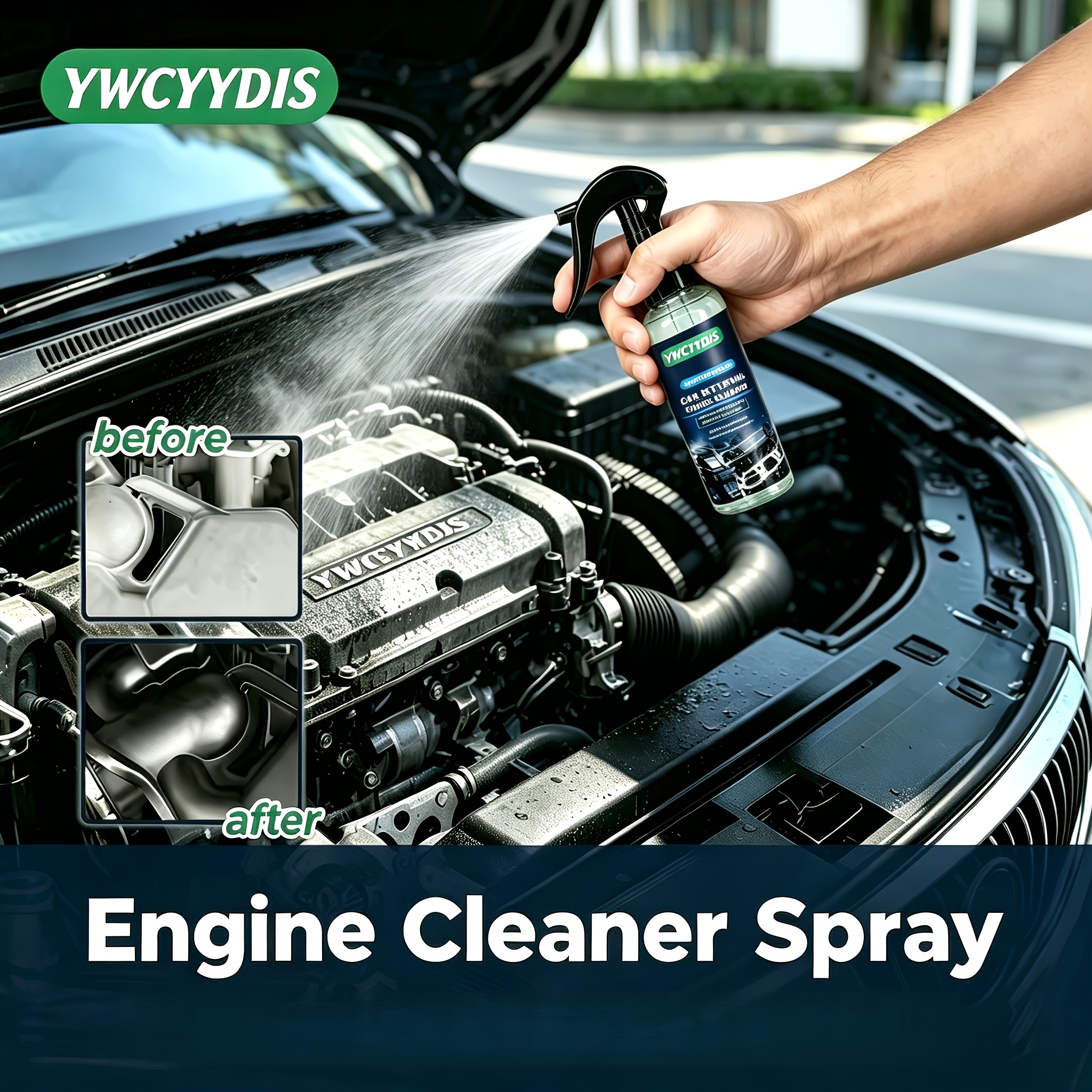 Limpa Motor Exterior para Carro 100ml, Fórmula Suave para Sujidade e Pó na Superfície, Adequado para Todos os Tipos de Motor
