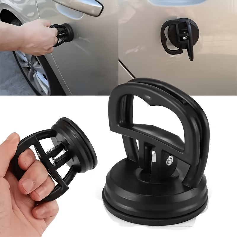 Conjunto de 3 Peças de Ferramentas para Reparo de Amassados de Carro, Incluindo Ventosas para Amassados, um Pano de Limpeza de Brinde, uma Rede de Sucção a Vácuo e uma Ferramenta para Remover e Instalar Telas de Celular e Tablet. Apresenta um Painel de Teto Removível. Uma Ferramenta Essencial para