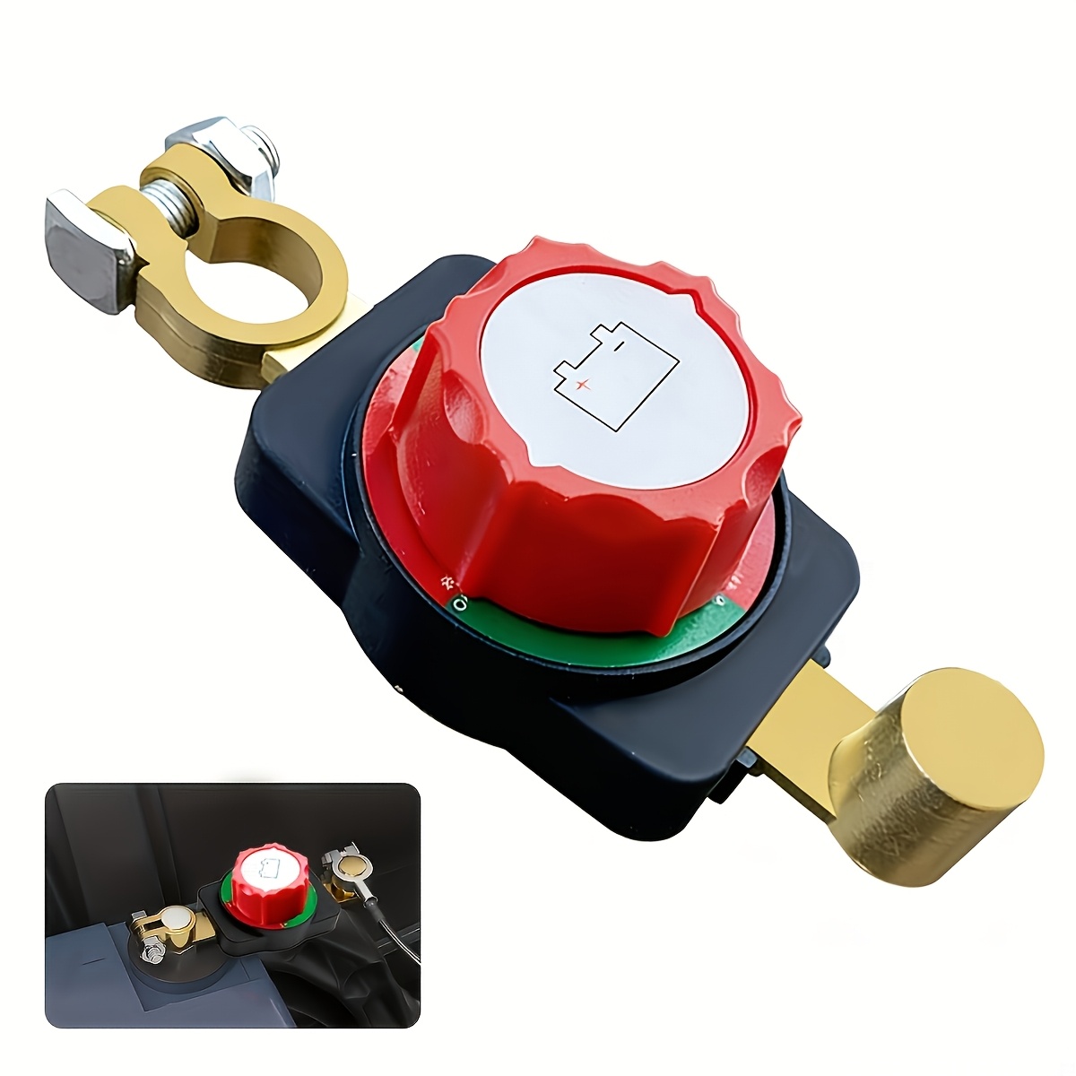 Interruptor Corta-Bateria 12V - Desconexão Negativa Universal para Carros/Trailers/Barcos/ATV/Marinhos e Painéis Solares. Interruptor de Corte à Prova d'Água Compatível com Terminal Superior/Lateral de 17-18mm