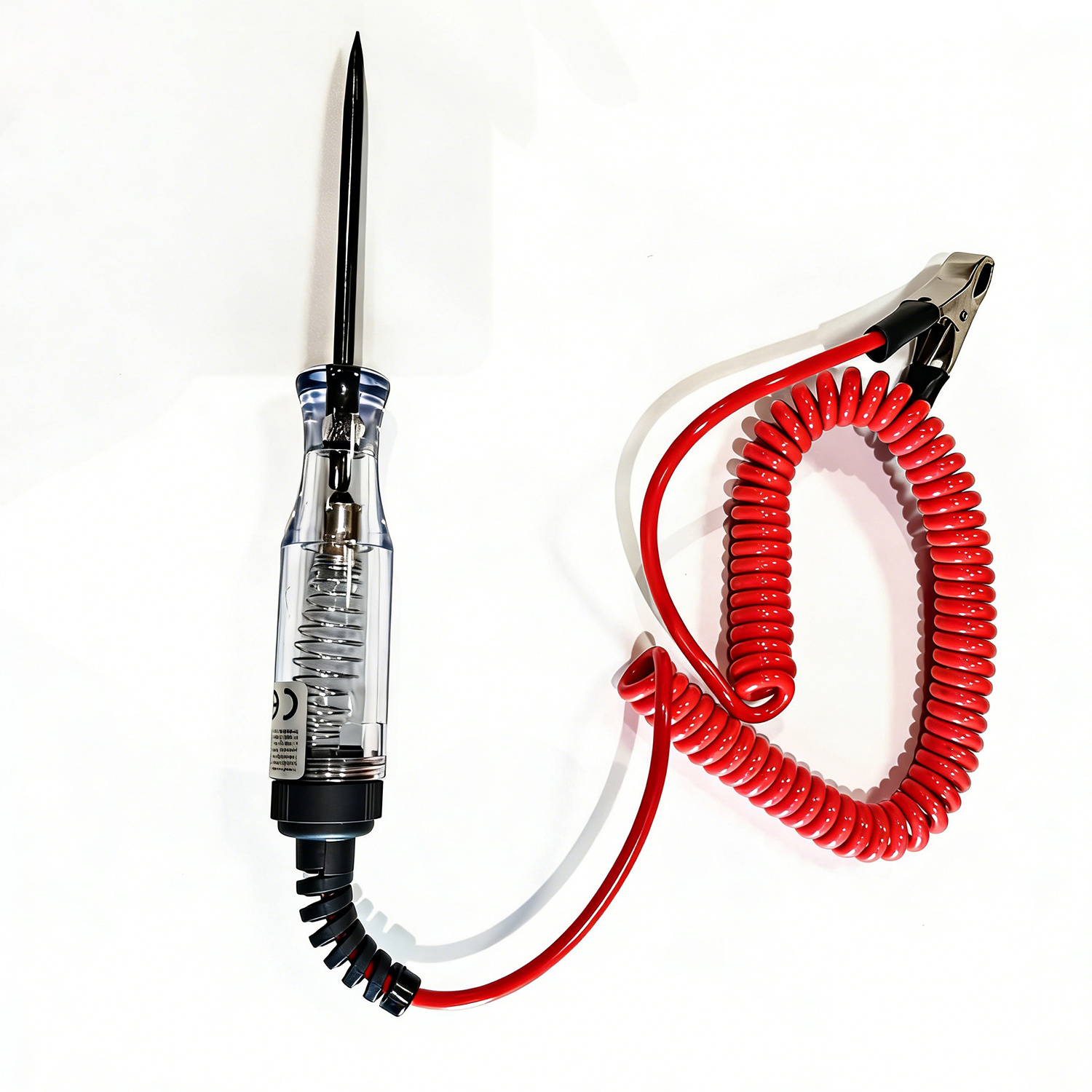 1pc Caneta de Teste de Circuito de Voltagem de Carro/Camião DC 6-24V, Caneta de Teste de Corrente de Carro [Sistema de Luz de Teste de Continuidade de Circuito], Caneta de Sonda Longa e Visor de Lâmpada - Fio de Mola Retrátil, para Teste de Voltagem de Carro e Camião