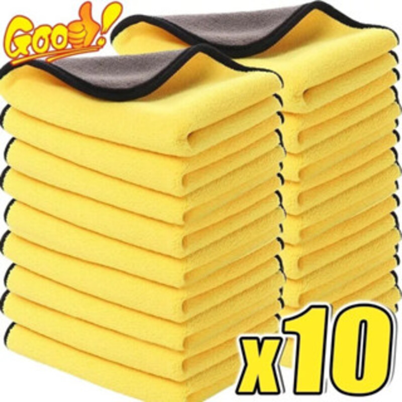 10 Panos de Microfibra 30x40cm para Limpeza – Carros, Motos, Janelas e Móveis