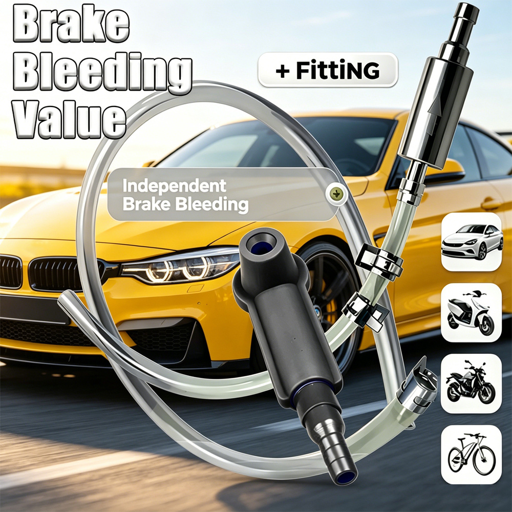 Kit de Sangrador de Travões com Válvula de Retenção, Ferramenta de Sangria de Travões Individual para Carro Motocicleta Bicicleta, Mangueira de Sangria de Fluido de Travões Universal com Acessório