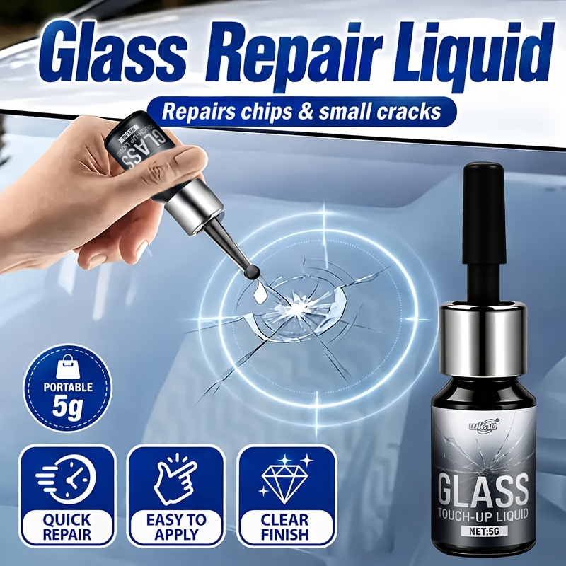 Kit de Ferramentas Durável ABS de Reparação de Rachaduras em Vidros de Carros Profissional, Nano Preenchimento de Secagem Rápida, Resolve Eficazmente Rachaduras no Para-brisas, Solução de Reparação Conveniente para Visibilidade Clara