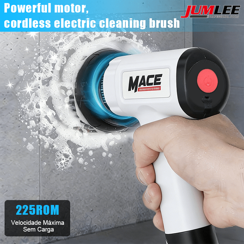 Escova de Limpeza Elétrica MACE - Para Cozinha, Banheiro e Carro - Resistente à Água - 12 Acessórios, Recarregável via USB