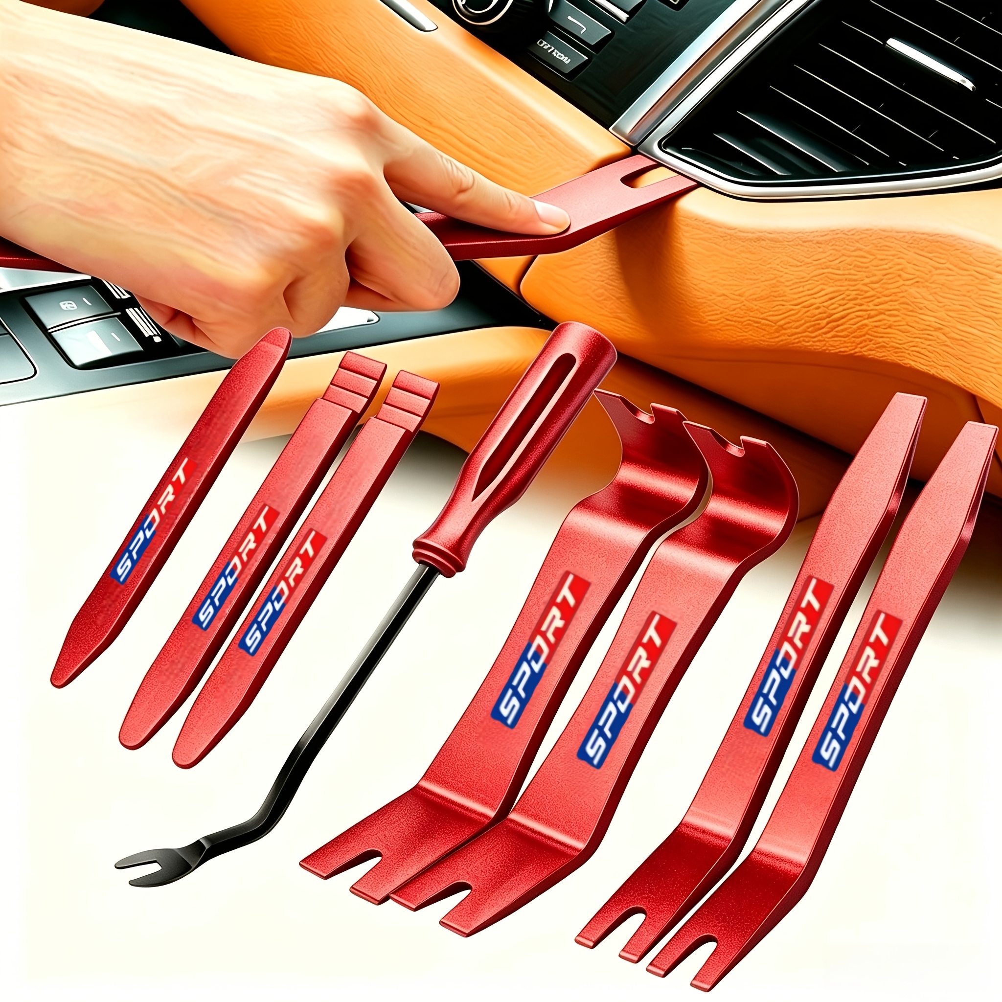 Conjunto de 8 Peças de Ferramentas Profissionais para Remoção de Interior Automotivo – Palancas de Plástico sem Arranhões, Adequadas para Clipes e Fixadores de Painel de Porta