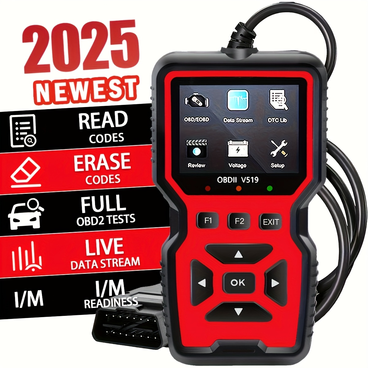 Leitor de códigos OBD2/EOBD profissional para carros - Ferramenta de diagnóstico automotivo