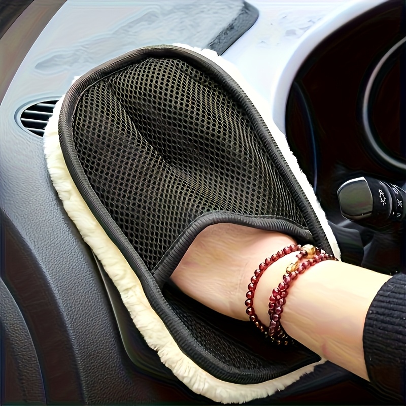 Luvas de Limpeza Automóvel em Microfibra Suave - Detalhe Delicado & Remoção de Pó, Uso em 4 Estações, Ideal para Manutenção de Veículos, Presente de Natal Perfeito, Luvas de Limpeza Automóvel|Luvas de Textura Suave|Luvas de Limpeza Duráveis, Luvas de Limpeza Automóvel