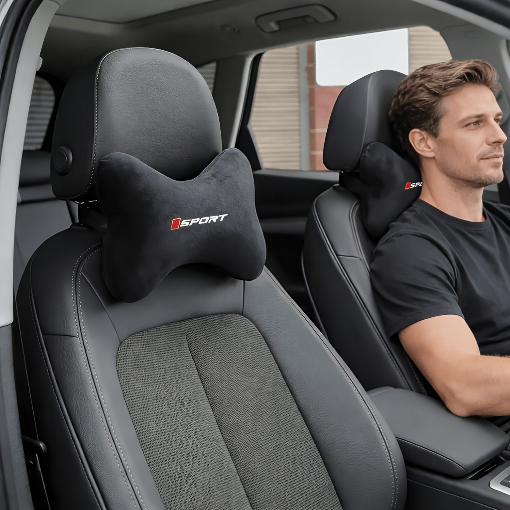 1 Almofada Ergonómica para Encosto de Cabeça de Carro, Almofada de Suporte 3D para Pescoço e Ombros, Alívio da Fadiga ao Conduzir, Suporte de Costas Macio e Confortável, Ajuste Universal para a Maioria dos Assentos de Carro (Compatível com 10 Modelos), Encosto de Cabeça Macio e Aveludado para Assento de Carro, Suporte para Cabeça e Pescoço