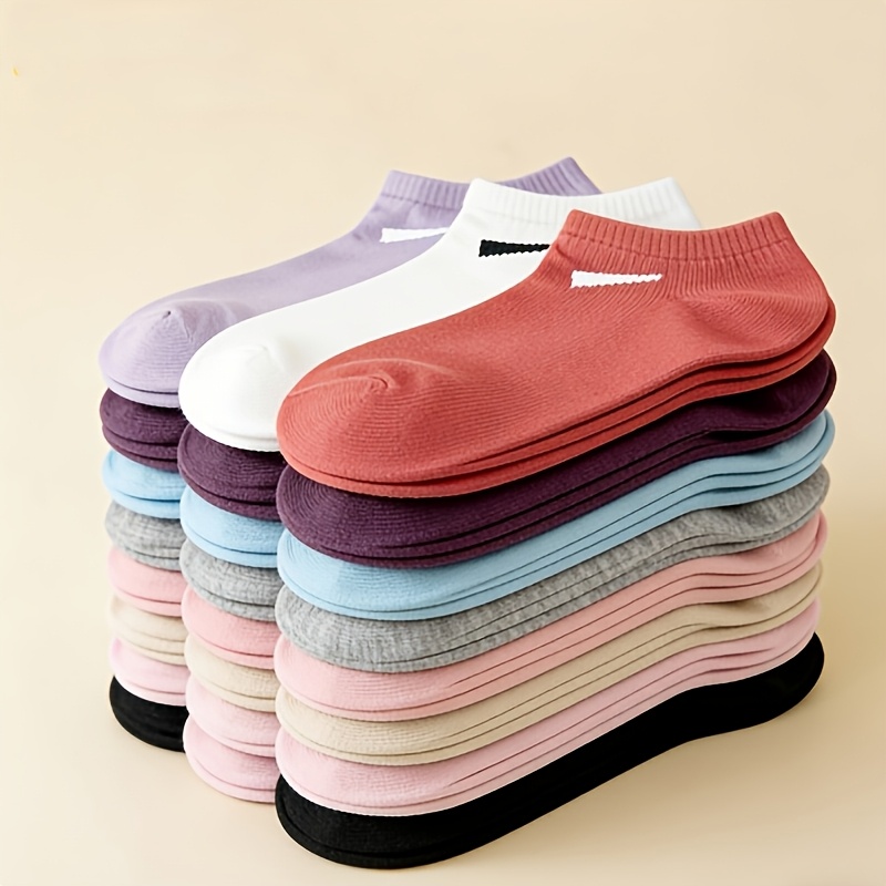 20 un./10 unidade Meias curtas elegantes para mulheres: respiráveis, leves e discretas (estilo "invisível"), ideais para primavera/verão e uso casual; tons suaves (para o dia a dia e ocasiões especiais)