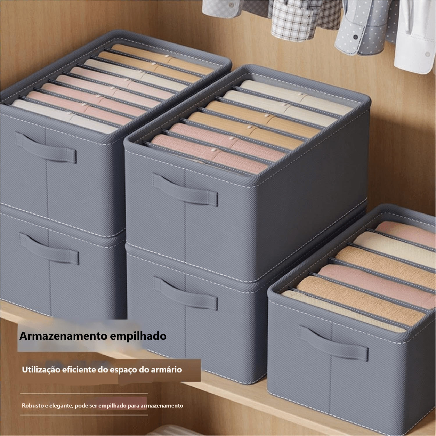 Grande caixa de armazenamento com 9 compartimentos Organizador de gavetas, separação de roupas, armazenamento e organização, caixa de armazenamento de roupas, compartimento empilhado, caixa de armazenamento
