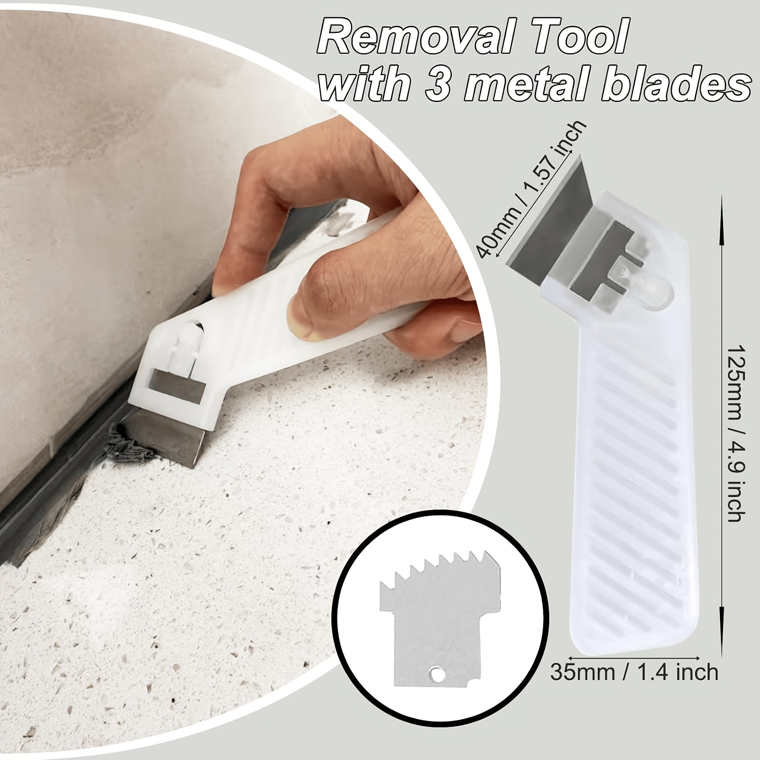 Kit de Rejunte e Perfilagem 7 - Kit de Ferramentas Profissional com Ferramentas de Acabamento de Vedante e Ferramentas de Remoção de Calafetagem | Ferramentas de Acabamento de Vedante e Remoção de Calafetagem para Perfilagem Smooth 5, 2 Guias e Removedor de 3 Lâminas para Reparo de Junta Preciso