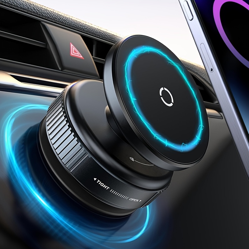 Suporte Magnético Super Estável para Celular no Carro - Design de Ventosa Dupla Face, Rotação Livre de 360 Graus, Material ABS, Ajustável em Vários Ângulos, Sem Cola, Adequado para Todos os Tamanhos de Smartphone | Suporte Automático para Celular